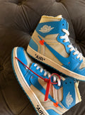 Air Jordan 1 Retro High Off-White University Blue - Usato 9/10