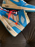 Air Jordan 1 Retro High Off-White University Blue - Usato 9/10