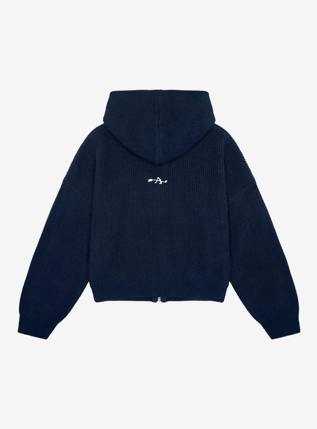 Appreciate Knitted Zip Up Hooded Navy Blue