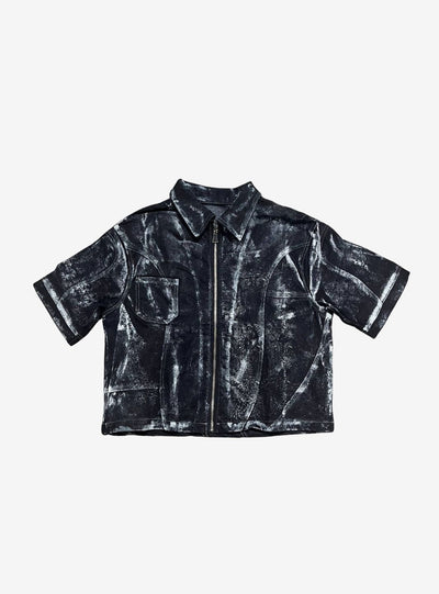 Artexplora House Painter Custom Raw Denim Jacket Jeans Black