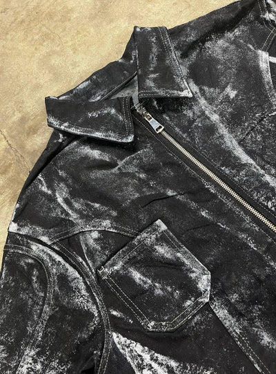 Artexplora House Painter Custom Raw Denim Jacket Jeans Black