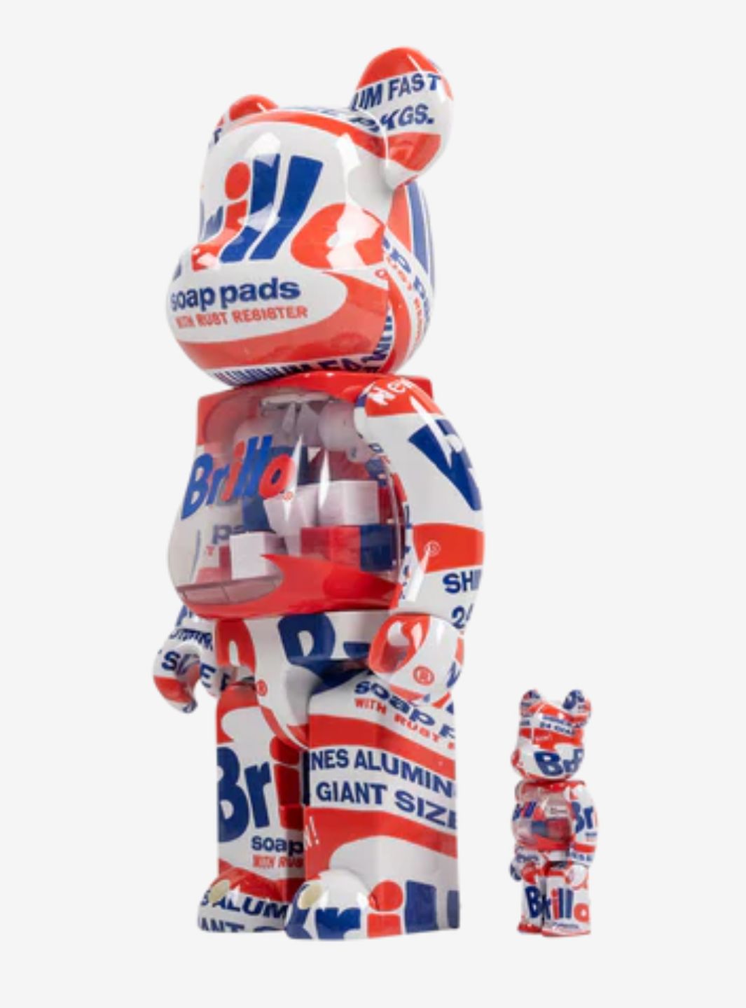 Bearbrick Andy Warhol "Brillo" 100% & 400% Set