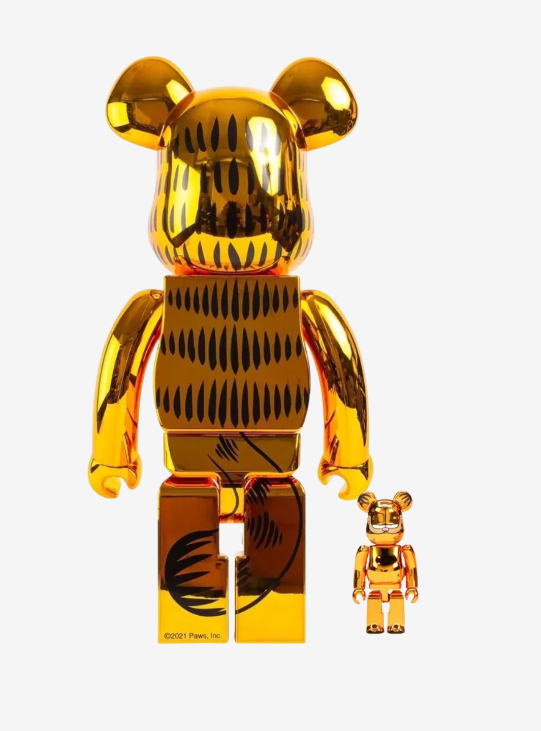 Bearbrick Garfield 100% & 400% Set Gold Chrome Ver.