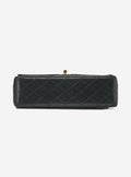 Chanel Lambskin Matelasse Double Flap 25cm Chain Shoulder Black Gold-Tone Hardware Pre-Owned