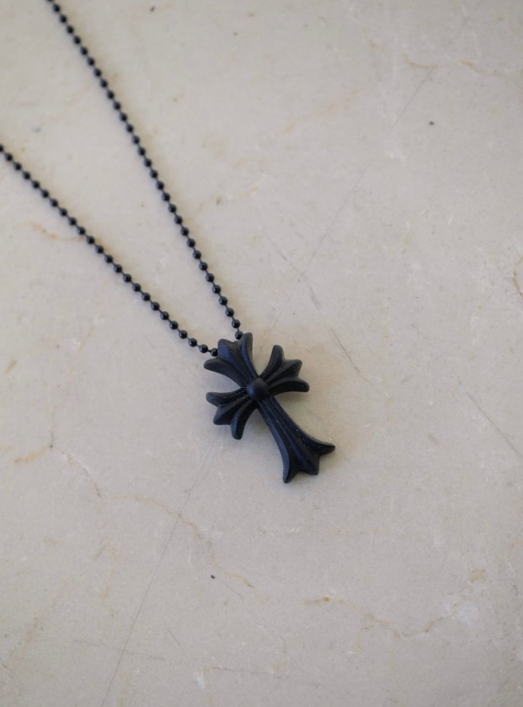 Chrome Hearts Cross Silicon Ball Chain Black