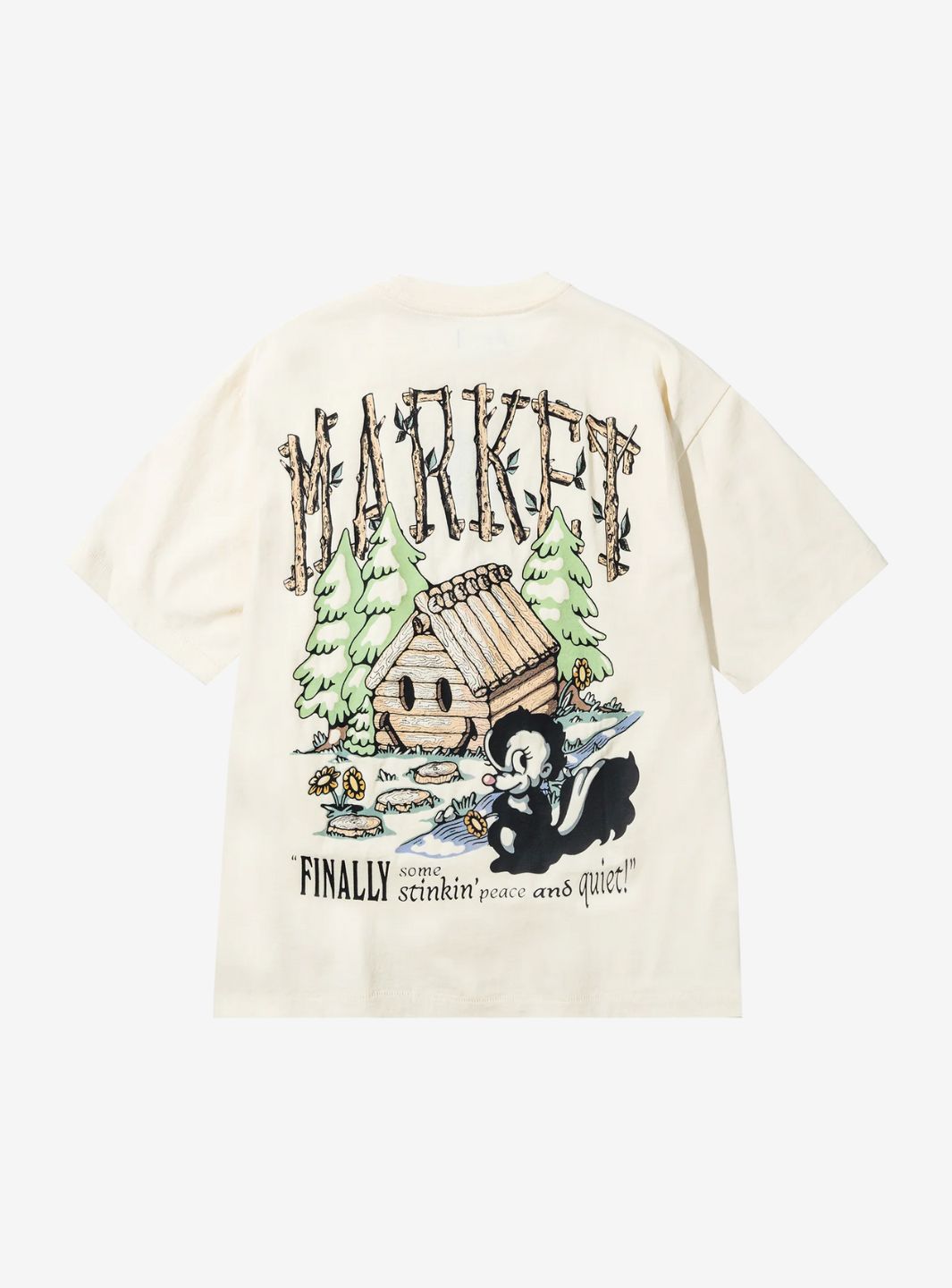 Market Studios Smiley Quiet Cabin T-Shirt Cream