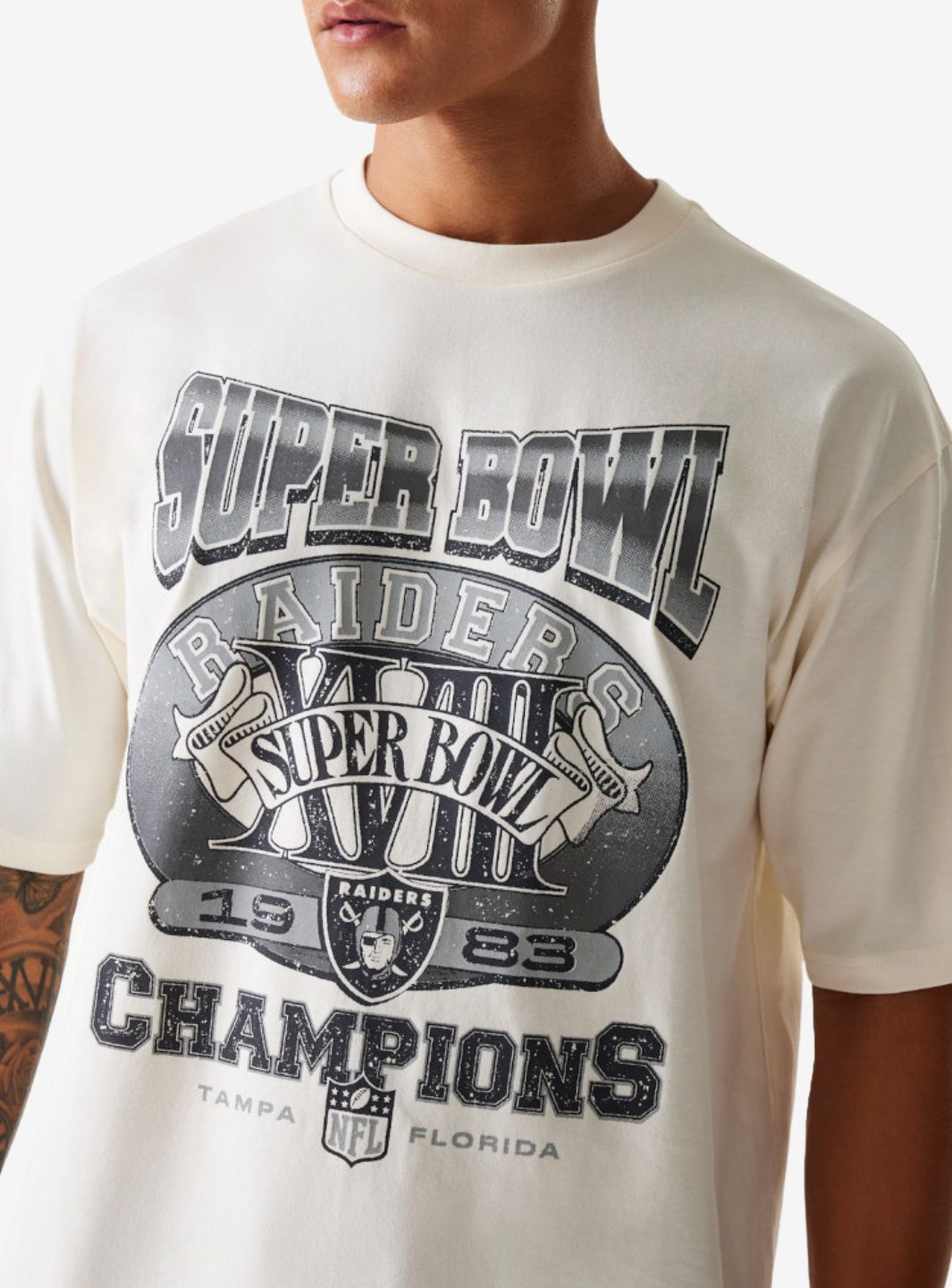 New Era Las Vegas Raiders NFL Super Bowl Open White Oversized T-Shirt
