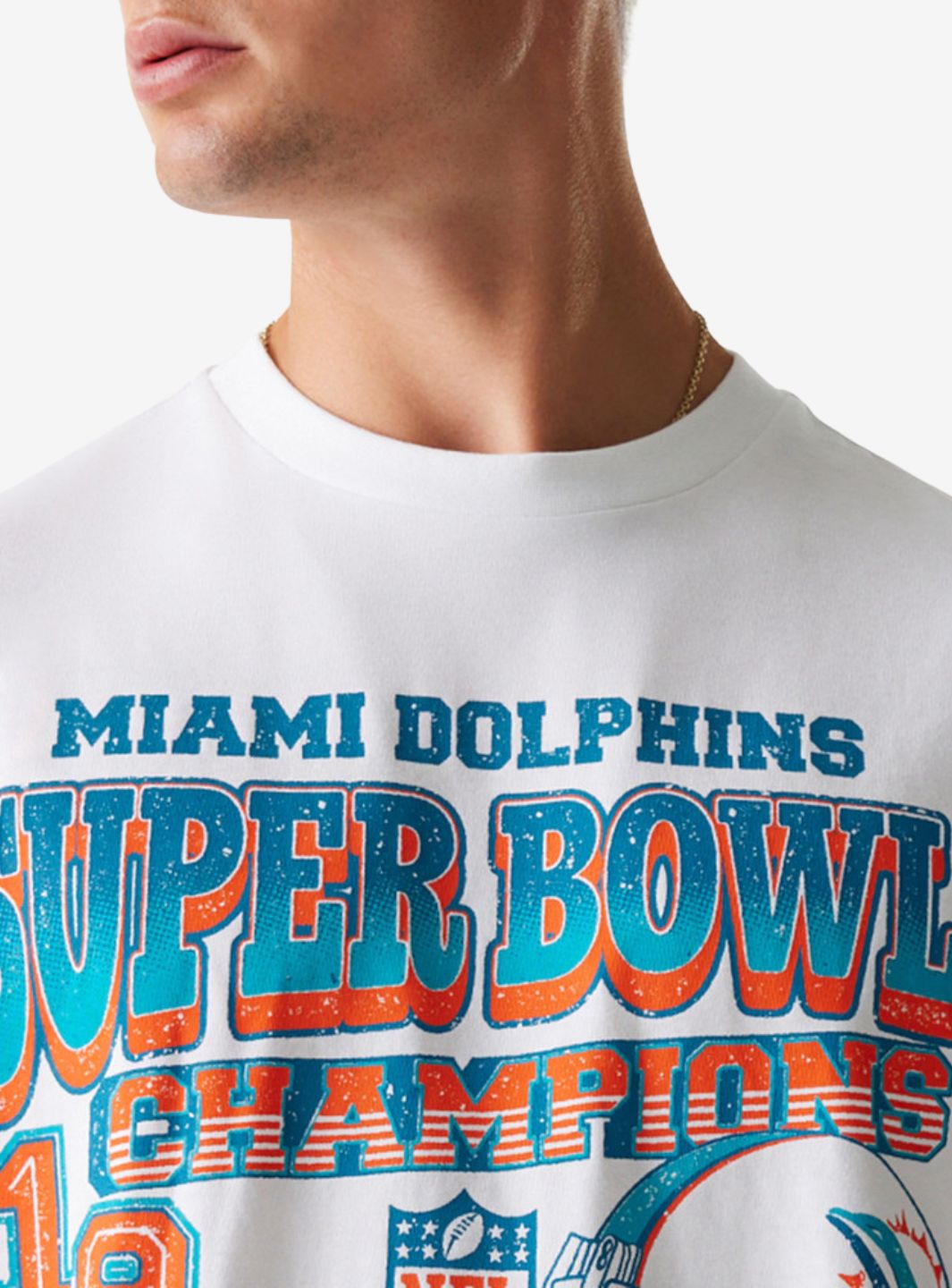 New Era Miami Dolphins NFL Super Bowl White Oversized T-Shirt