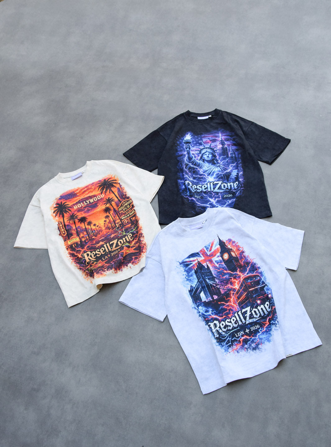 ResellZone New York, Los Angeles & London T-Shirt City 3-PACK