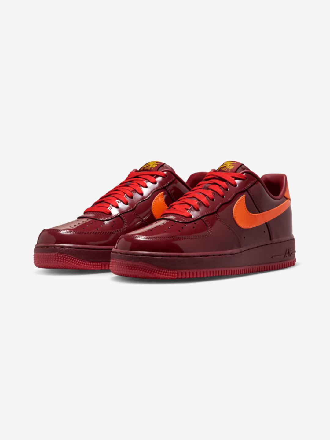 Nike Air Force 1 Low Patent Leather Dark Team Red Safety Orange
