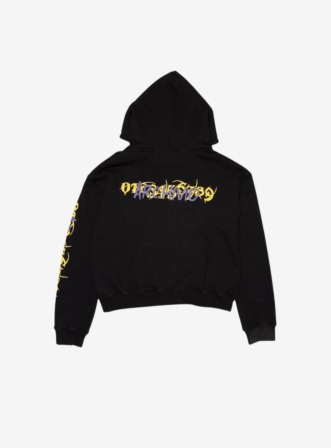 Numeri Archivio Zip Up Hooded Sweatshirt Black Yellow Purple