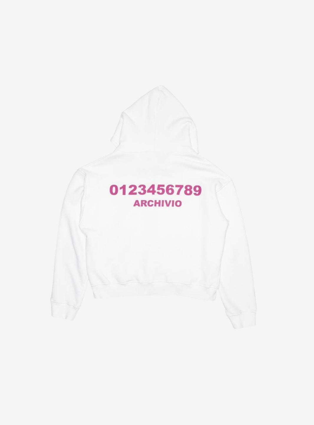 Numeri Archivio Zip Up Hooded Sweatshirt White Fuchsia
