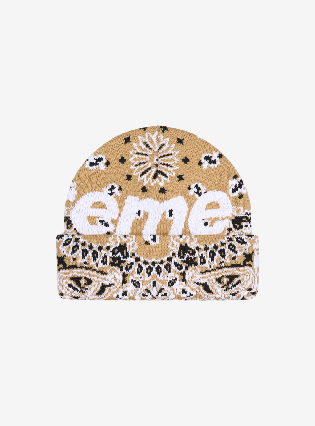 Supreme Bandana Big Logo Beanie Beige