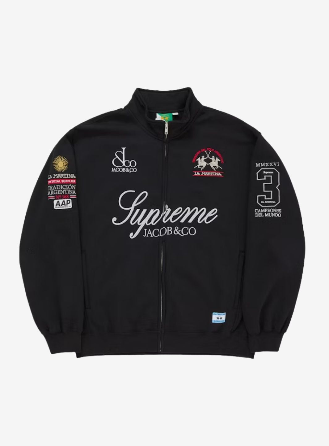 Supreme La Martina Zip Up Sweatshirt Black