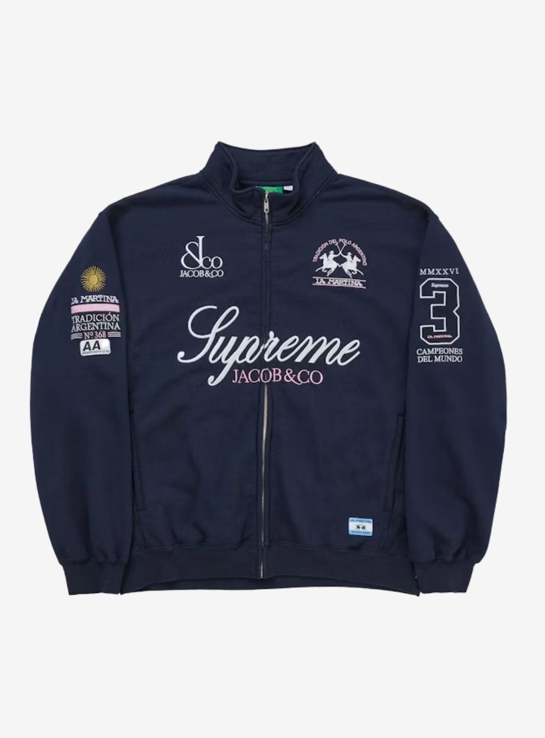 Supreme La Martina Zip Up Sweatshirt Navy