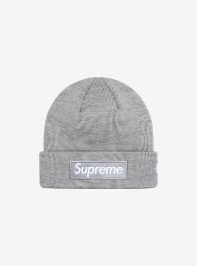Supreme New Era Box Logo Beanie Heather Grey (FW24)