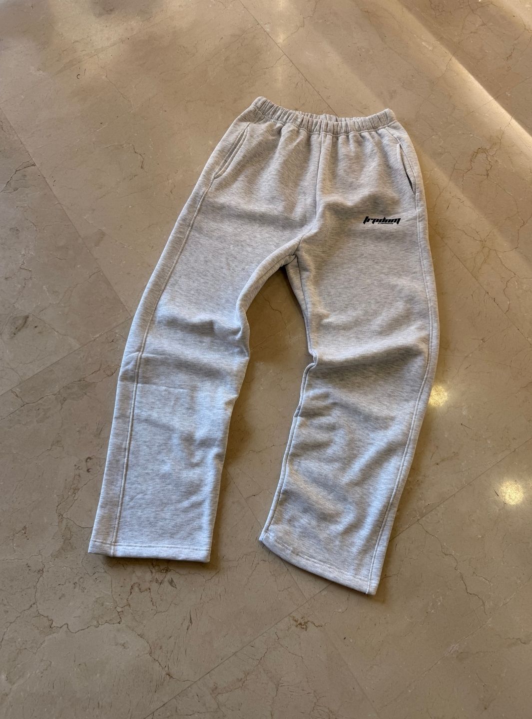 Trap Denim Baggy Sweatpants Ash Grey
