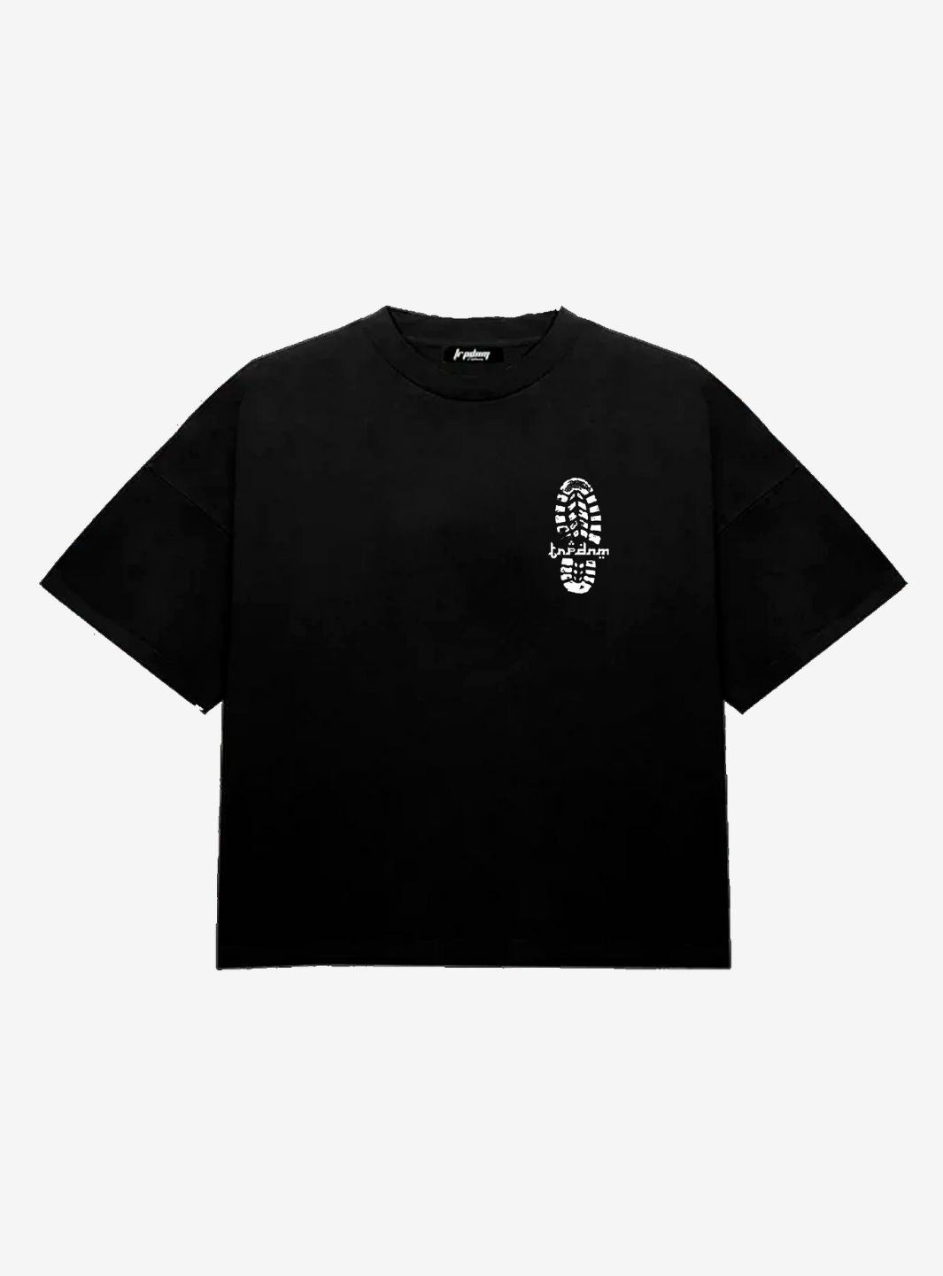 Trap Denim Footprint Black Boxy T-Shirt