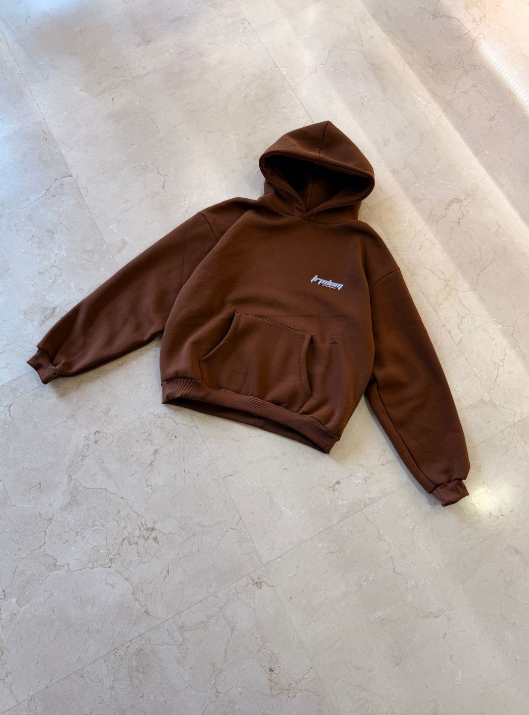 Trap Denim Hoodie Coffee