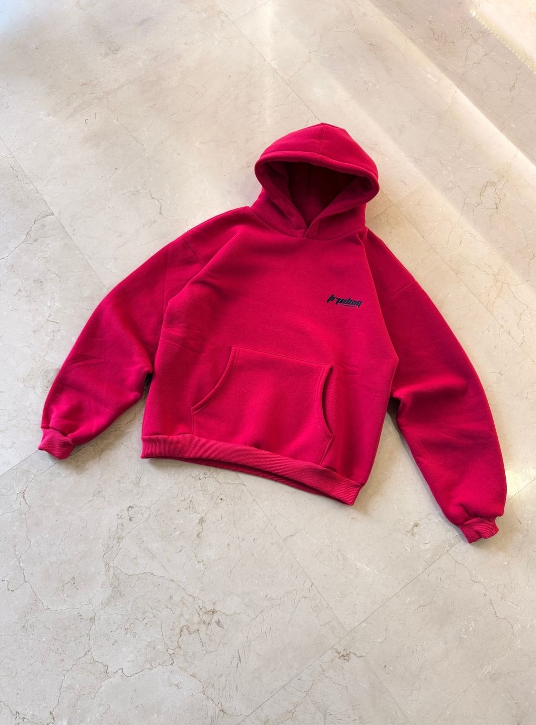Trap Denim Hoodie Fucsia