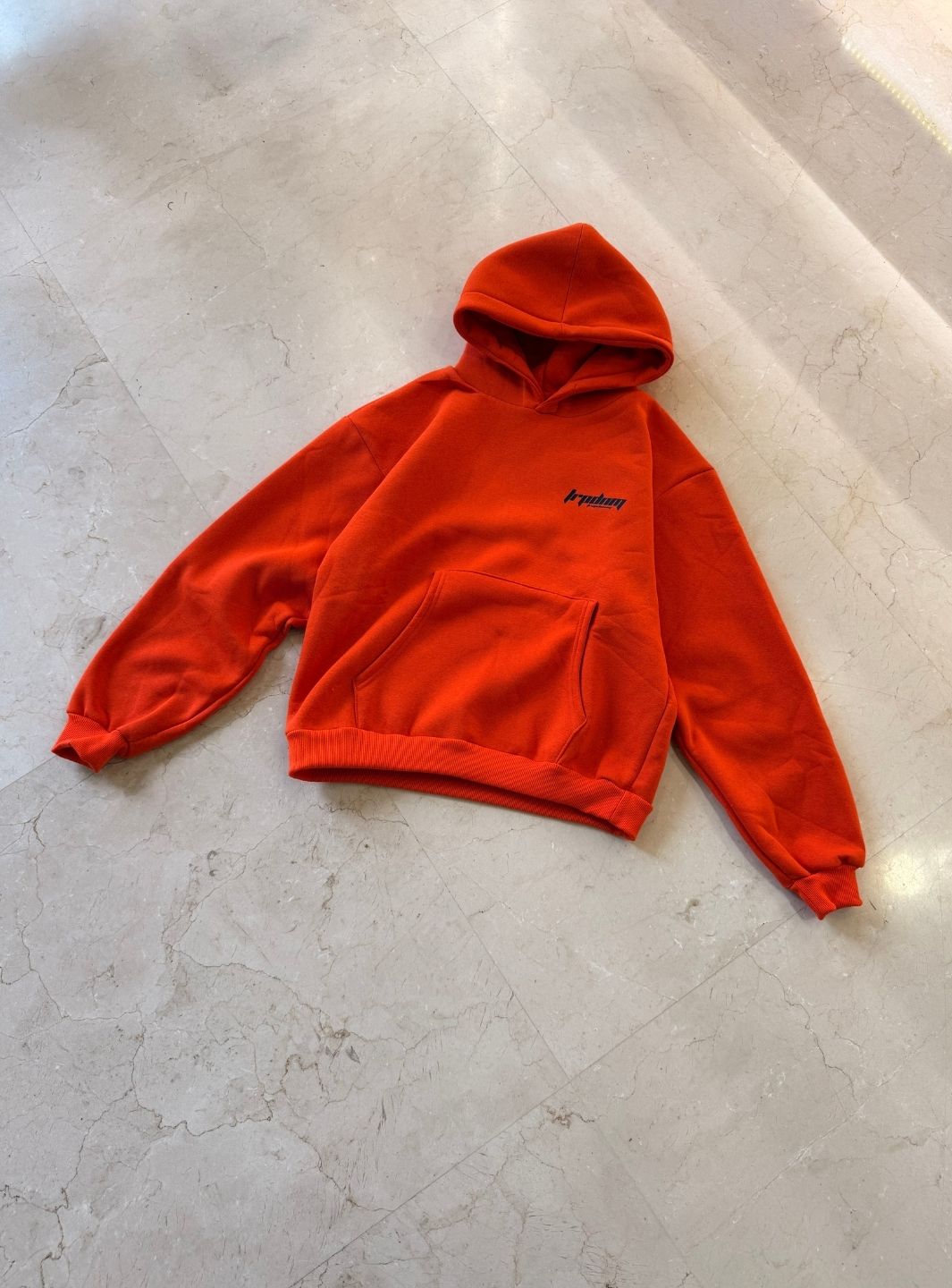 Trap Denim Hoodie Orange