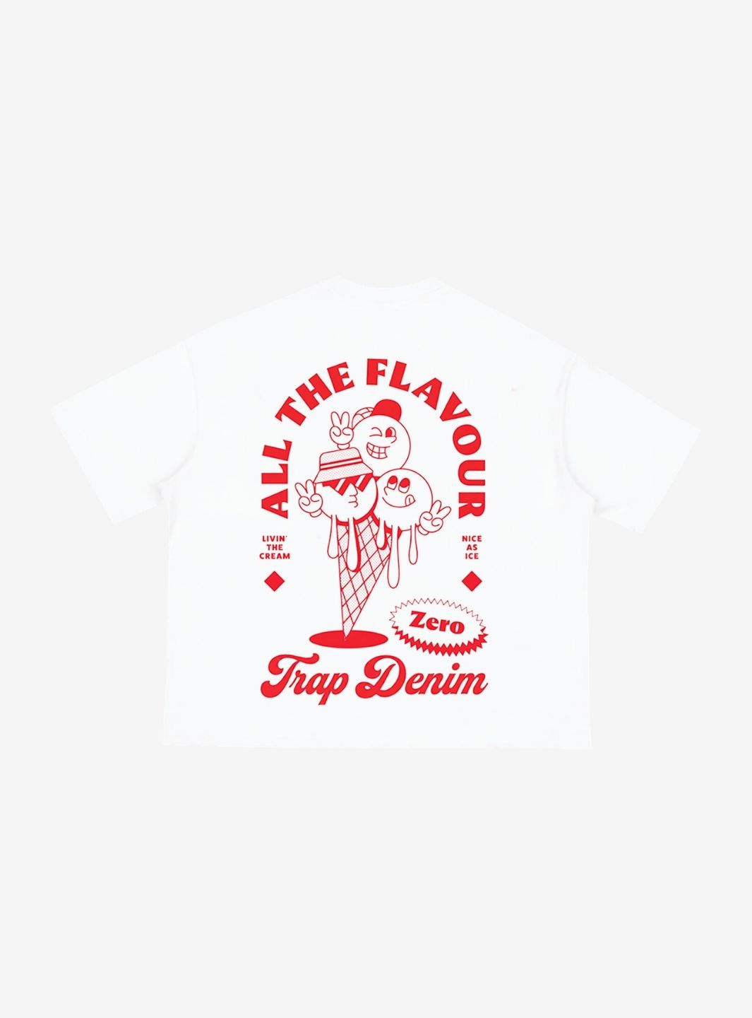 Trap Denim Ice Cream White Boxy T-Shirt