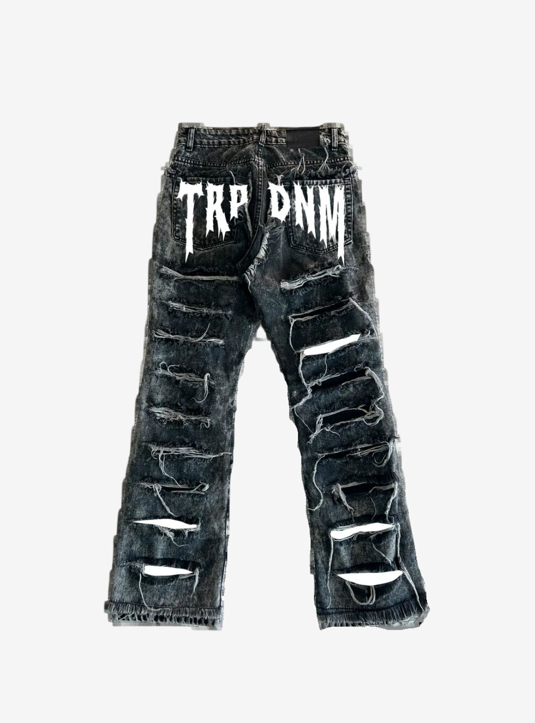 Trap Denim White Print Flare Denim