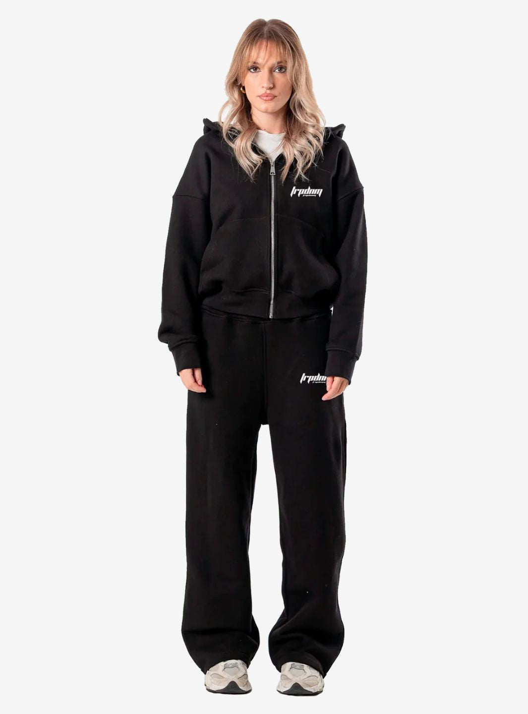 Trap Denim Zip-Up Perfect Hoodie Black