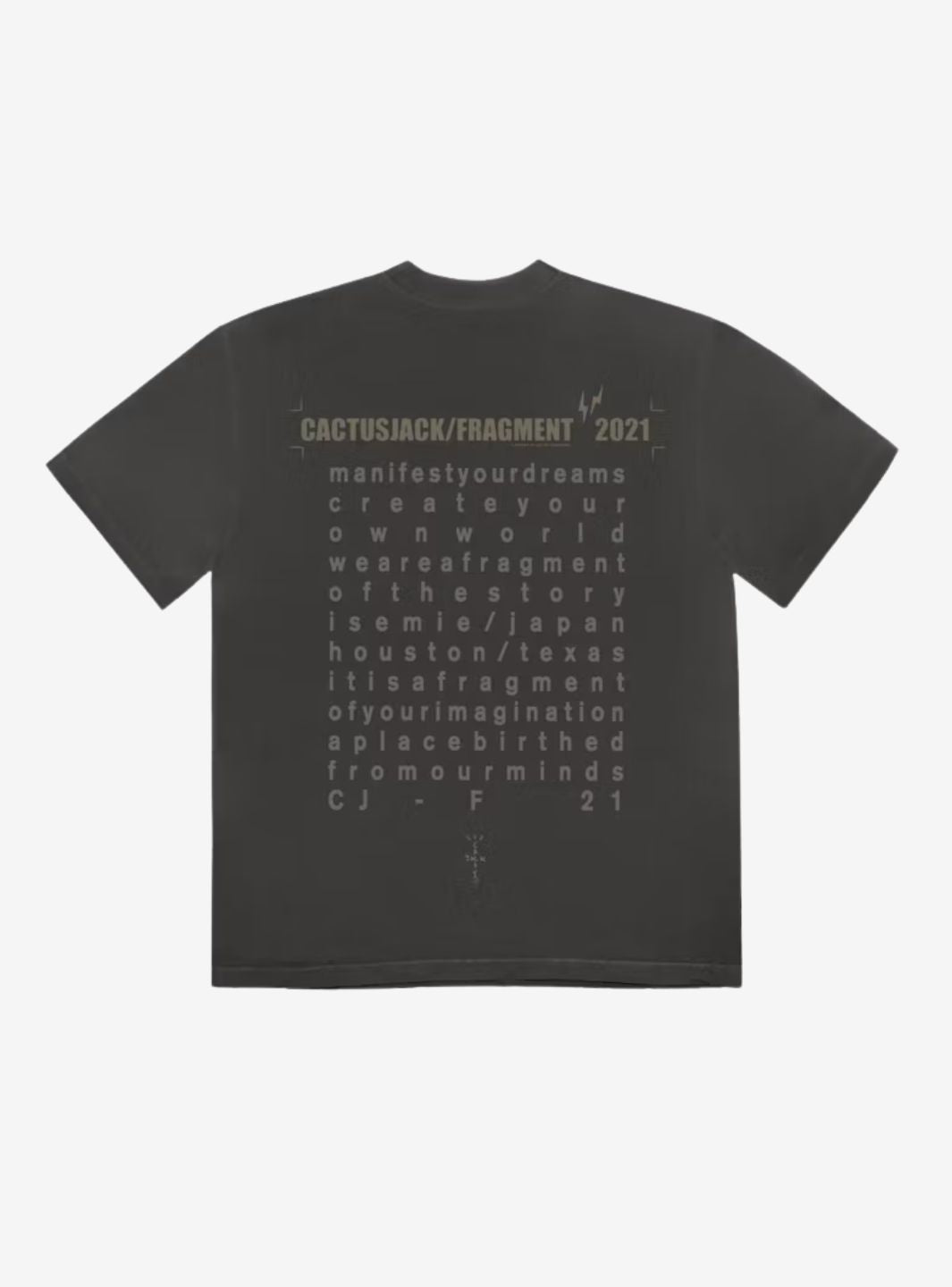 Travis Scott Cactus Jack For Fragment Create T-Shirt Washed Black
