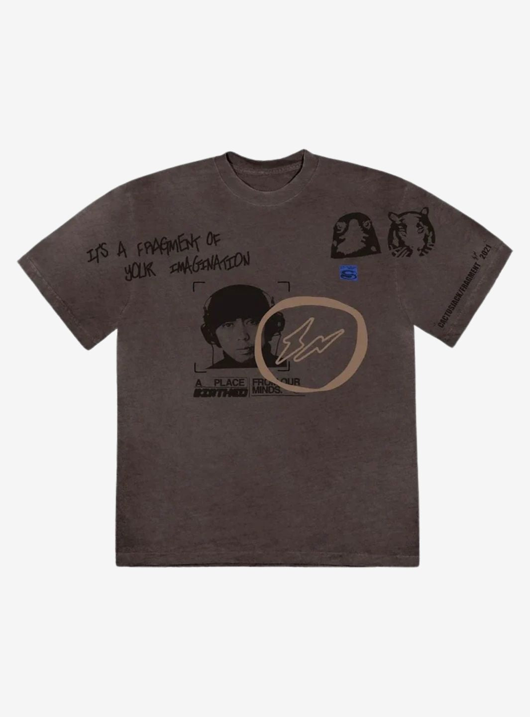 Travis Scott Cactus Jack For Fragment Hiroshi T-Shirt Brown Pepper