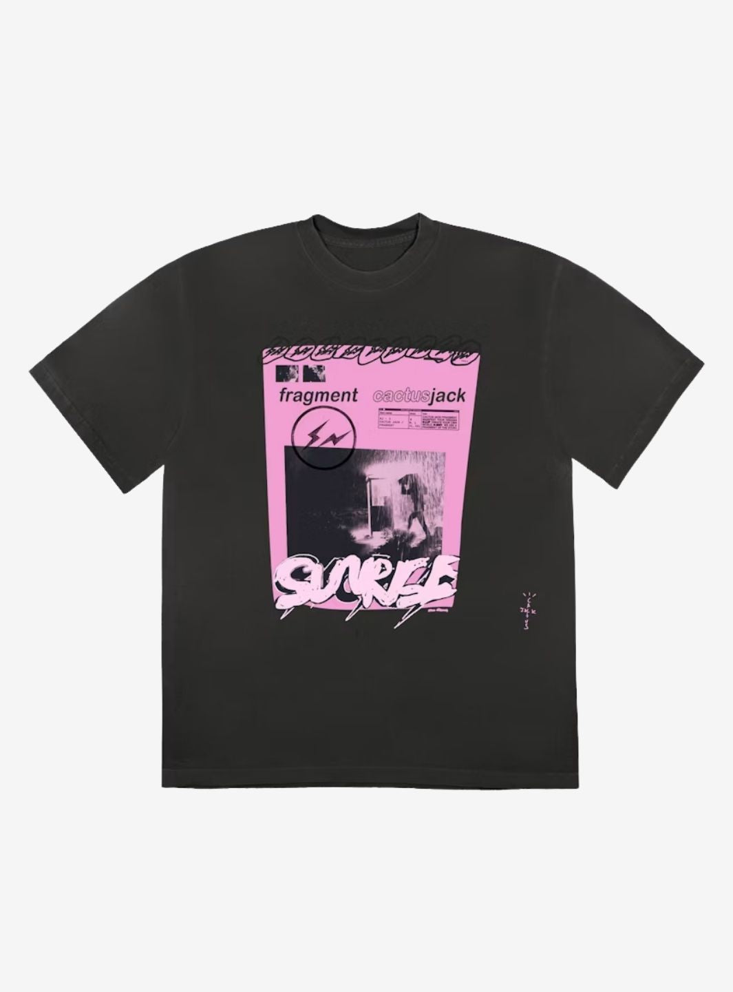 Travis Scott Cactus Jack For Fragment Pink Sunrise T-Shirt Washed Black