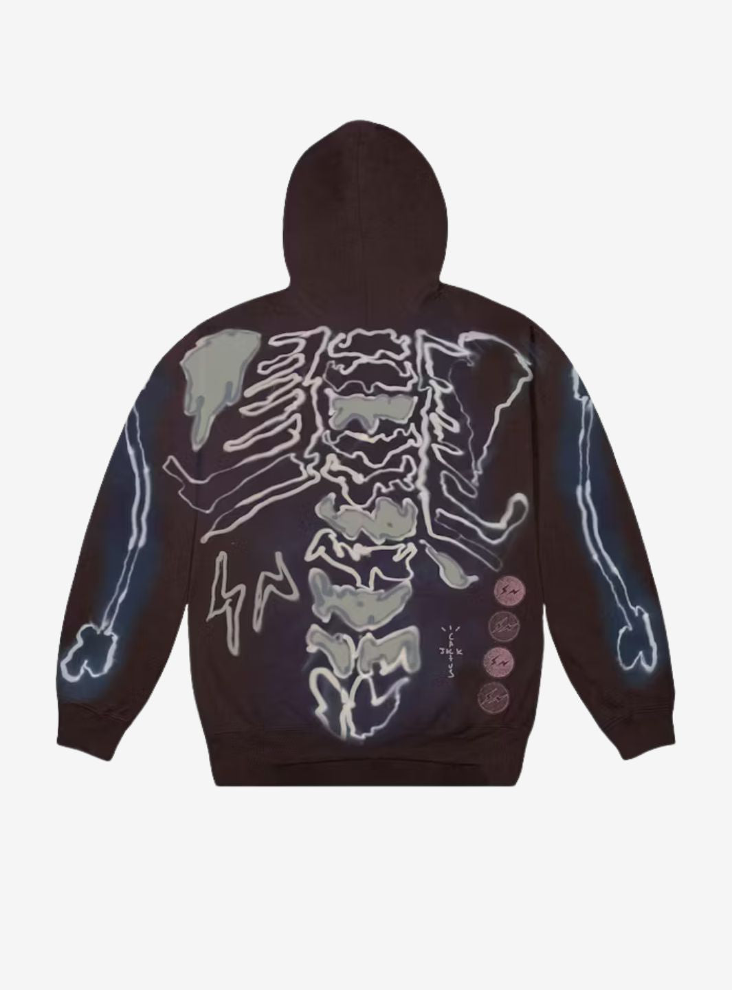 Travis Scott Cactus Jack For Fragment Skeleton Graffiti Full Zip Hoodie Multi